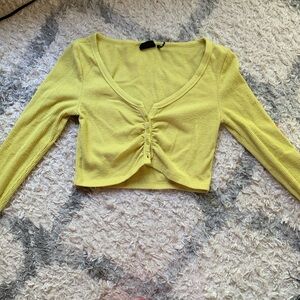 Out from Under yellow long sleeve crop top